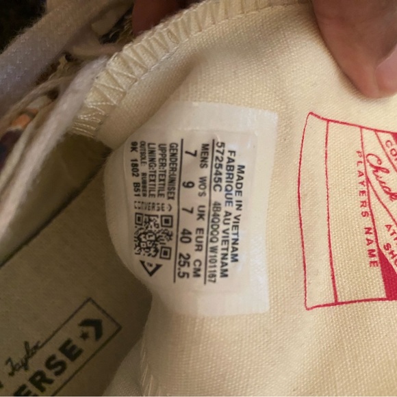 Pre owned Converse all stars high top chuck taylor 70s floral - Picture 2 of 3